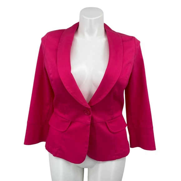 CAbi Chic Hot Pink One Button Blazer Jacket Size 12 - Picture 1 of 14